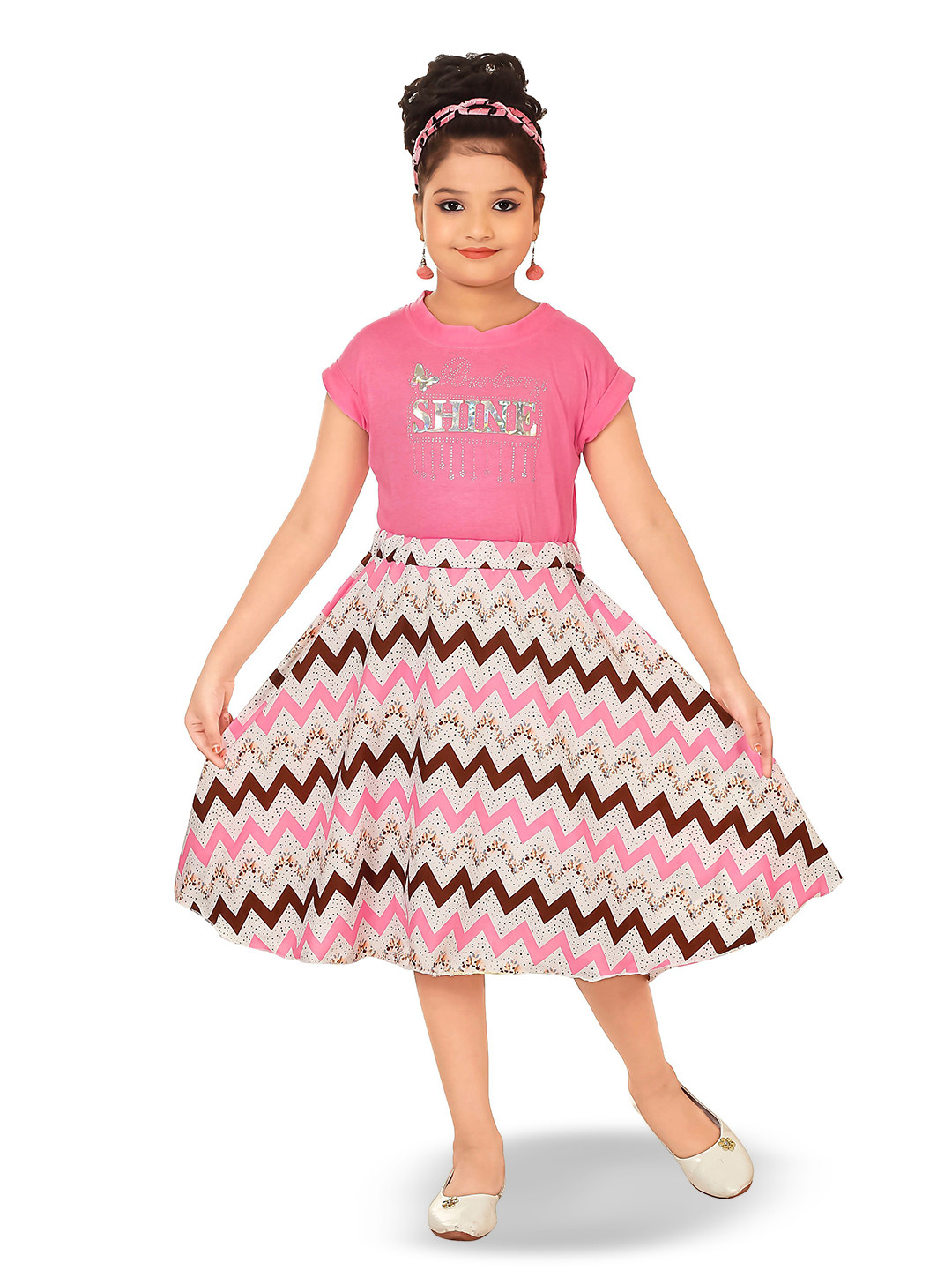 Nickys Disegno Girls Print Fit & Flare Dress
