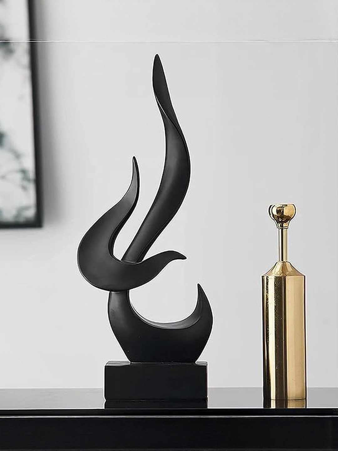 THE SACRED GIFTS Black Abstract Ceramic Modern Sculpture Figurine Showpiece