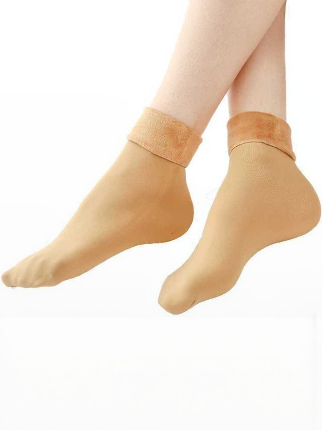 Akeeta Women Pack Of 3 Calf-Length Socks With Faux Fur Trim