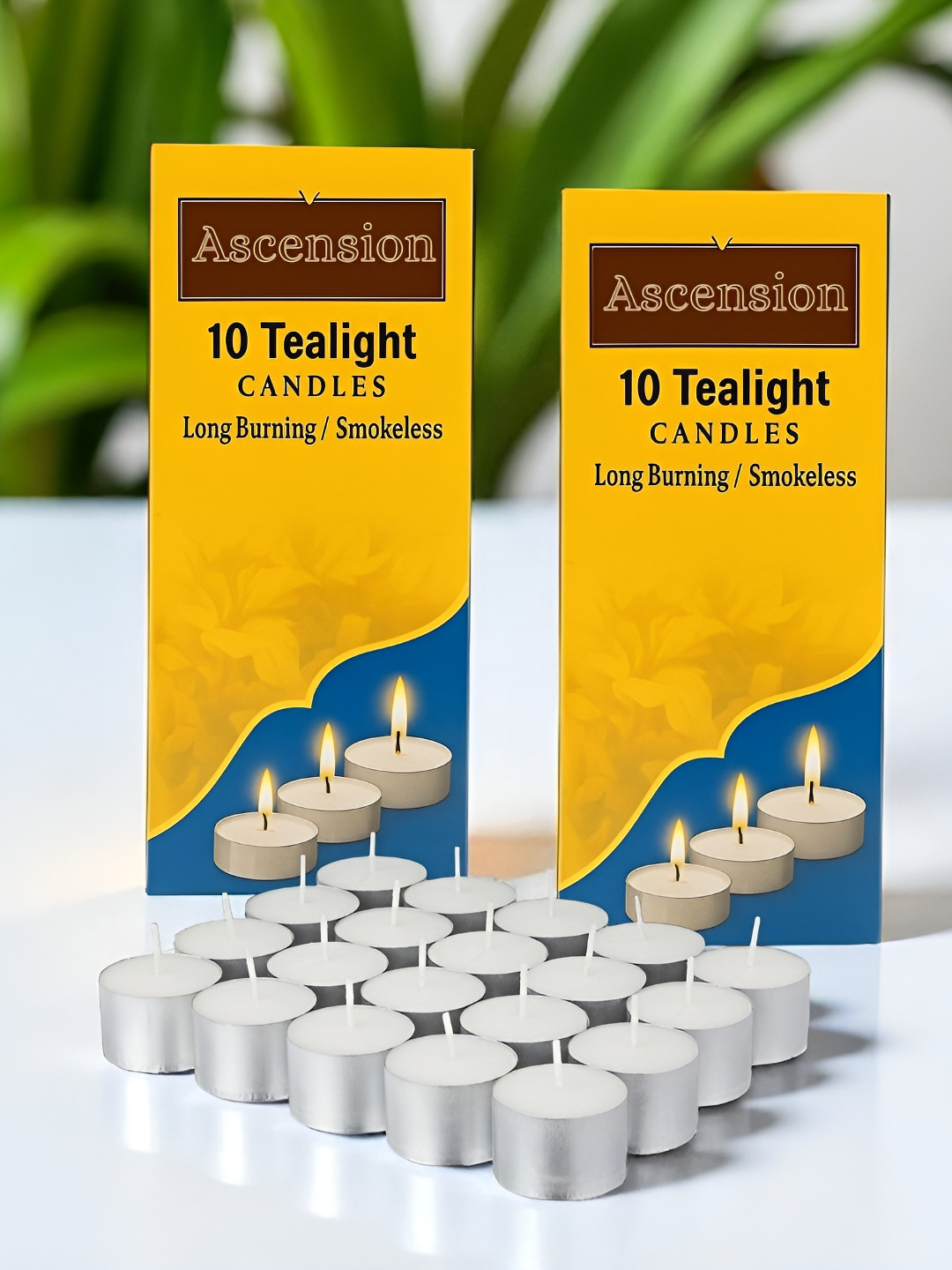 Ascension White 20 Pieces Wax Diwali Decor Tea Light Candles