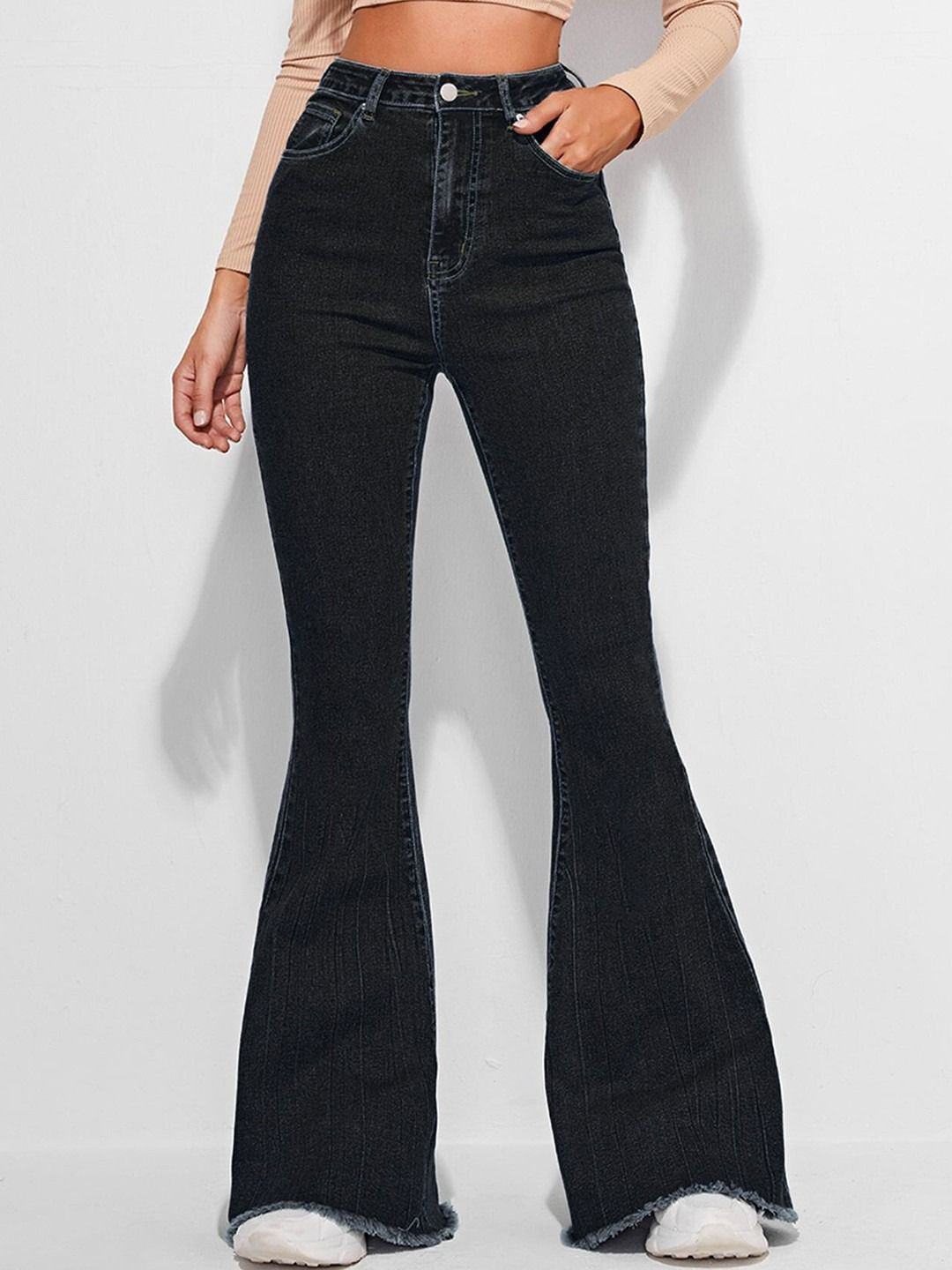 VBEAUTI Women Bootilicious Flared High-Rise Stretchable Jeans