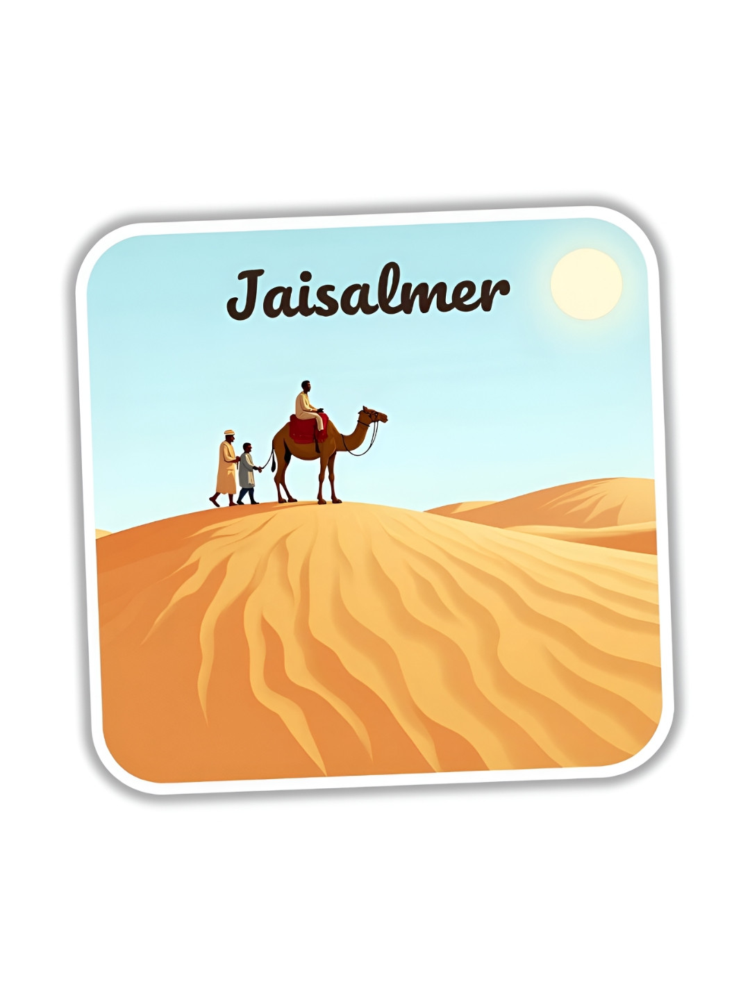 GIFTSHALA Beige & Blue Jaisalmer Printed Decorative Magnet