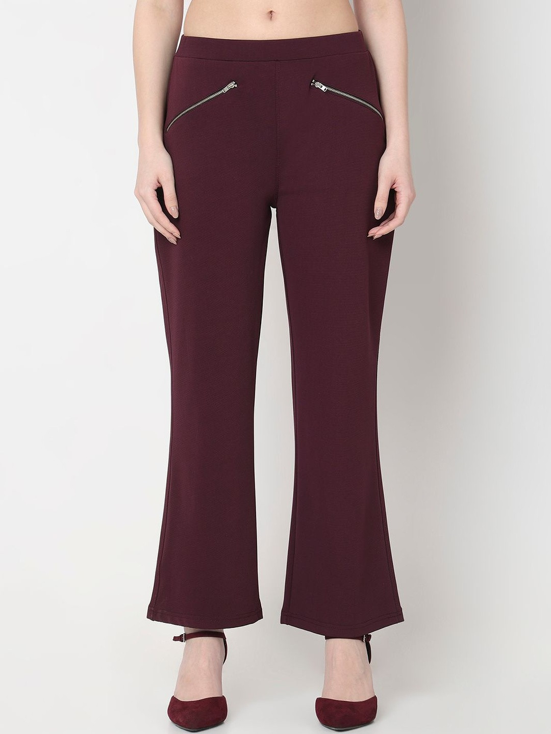 Smarty Pants Women Comfort Bootcut Mid-Rise Lint Free Trousers