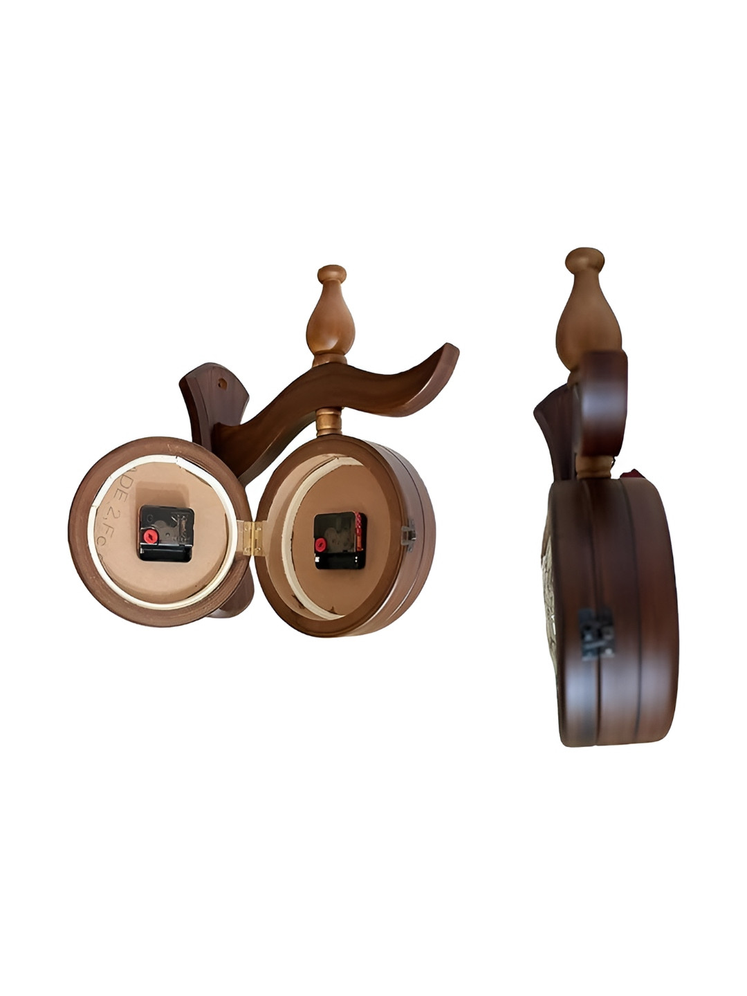 NautiKraft Brown & White Round Shaped Traditional Analogue Wall Clock