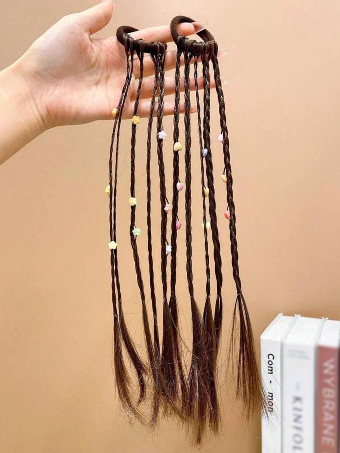 Ziory Pack Of 2 Rubber Bands With Attached Braided Wig