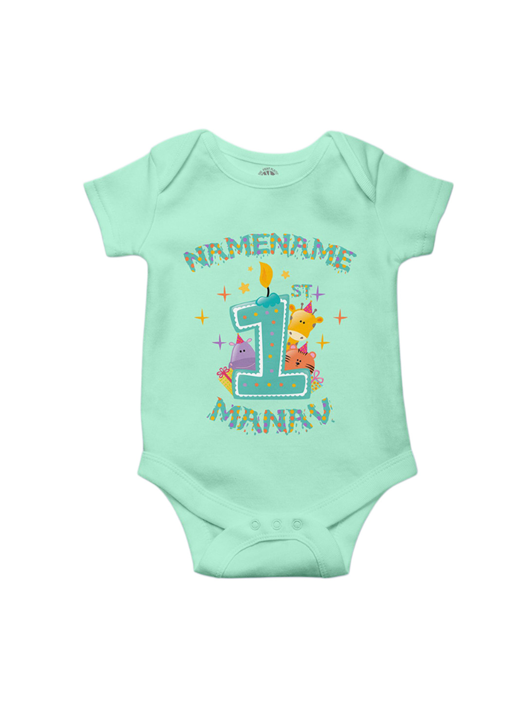 THE PRINT PLATTER Kds 1st Birthday Printed Envelope Neck Ultra Bio Wash Cotton Bodysuit