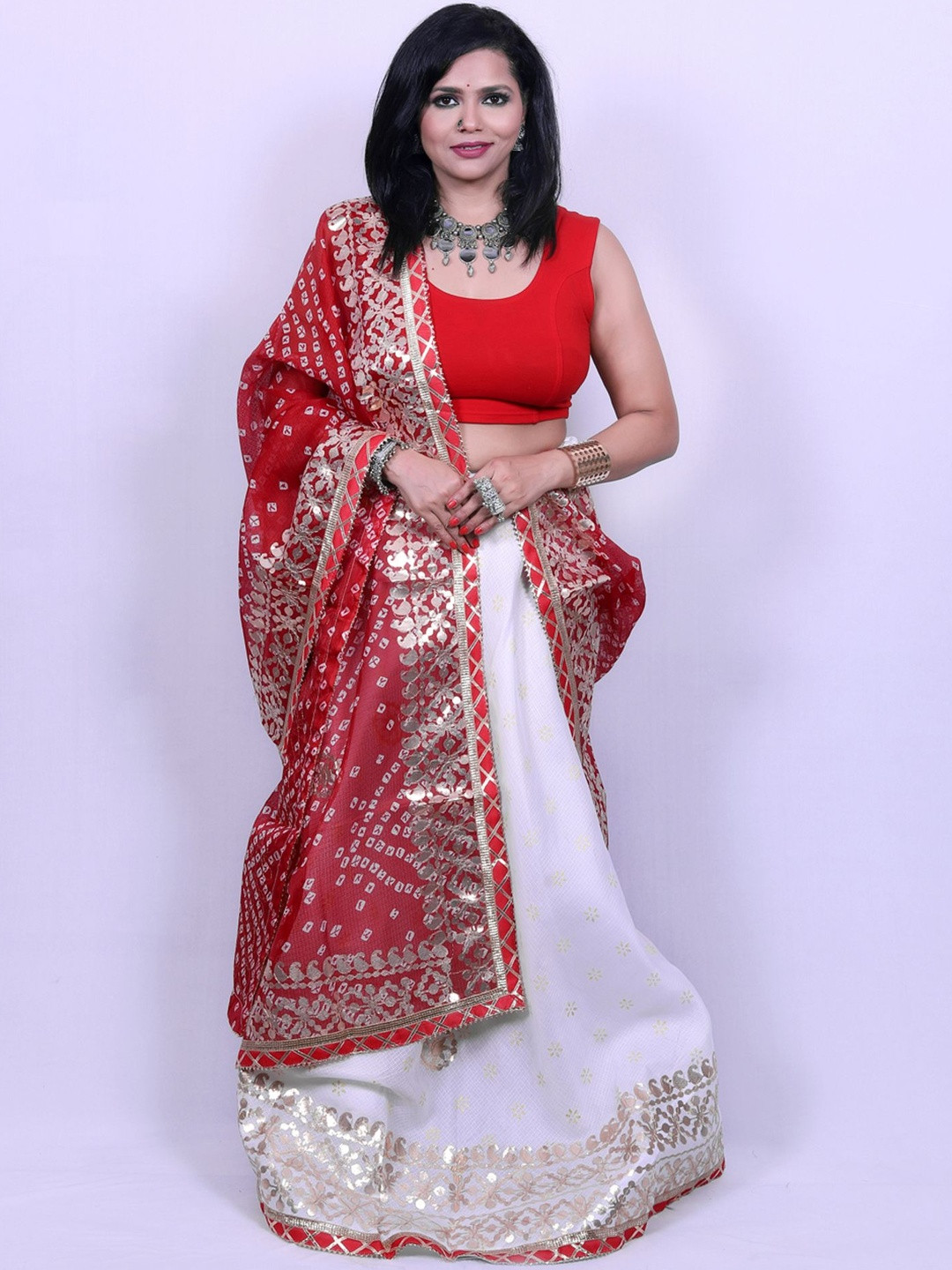 FashionTownie Scoop Neck Ready to Wear Lehenga & Unstitched Blouse With Dupatta