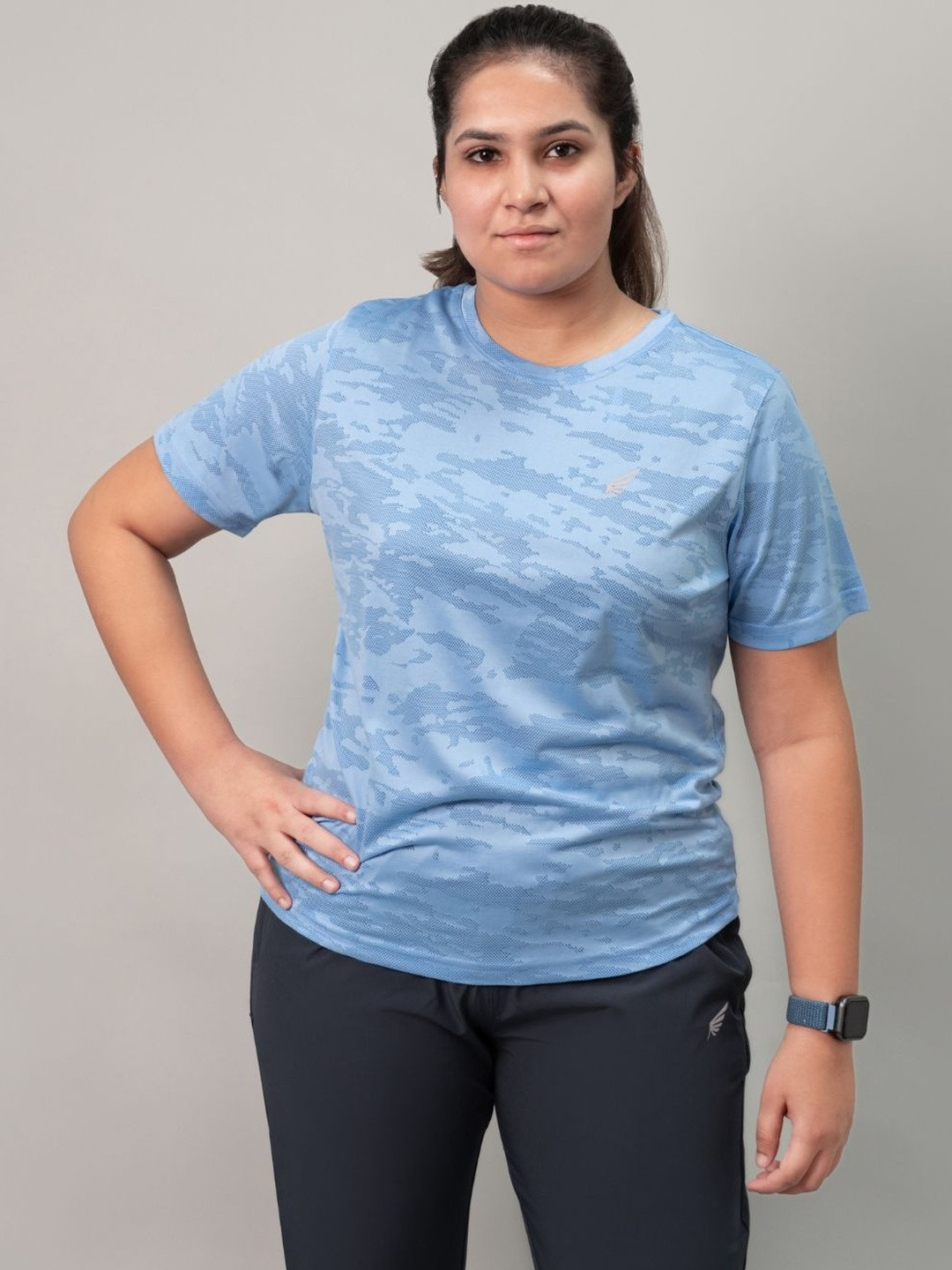 FLURR Abstract Printed Round Neck T-shirt