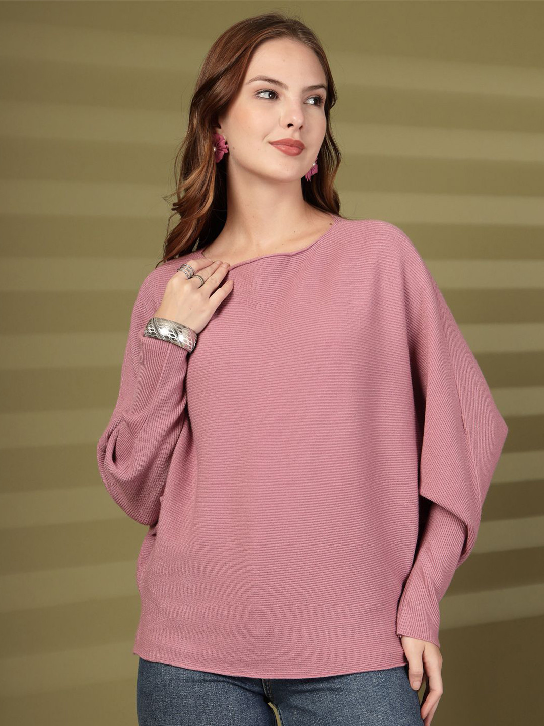 Thirty Threads Women Woollen Boat Neck Pullover Sweaters
