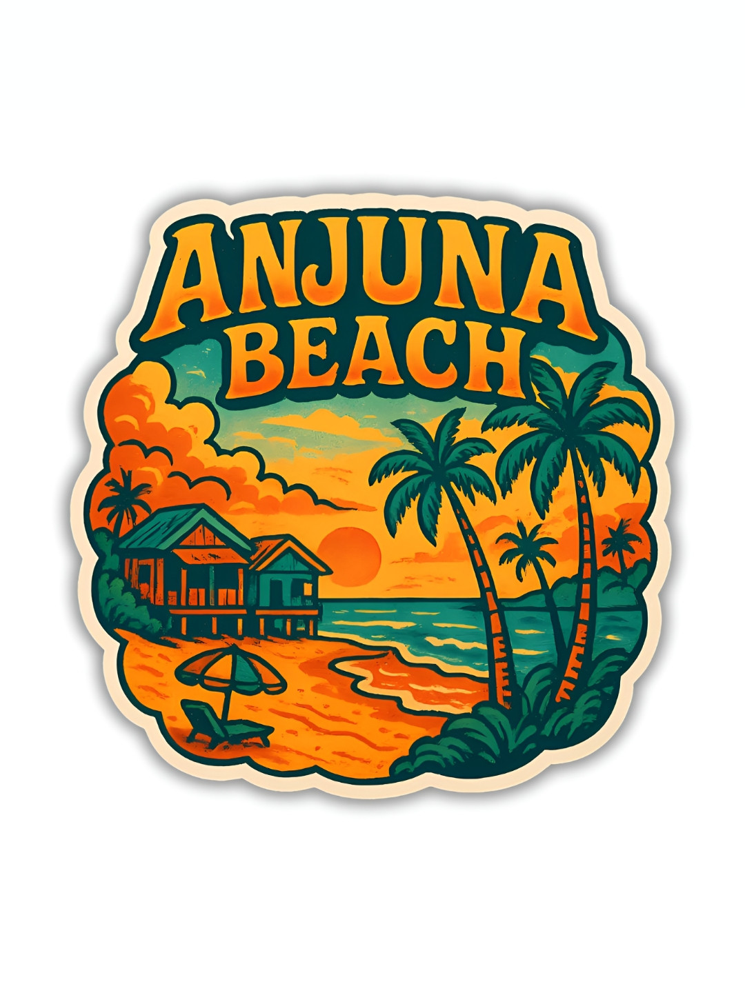 GIFTODAY Multicoloured Anjuna Beach Printed Decorative Magnet