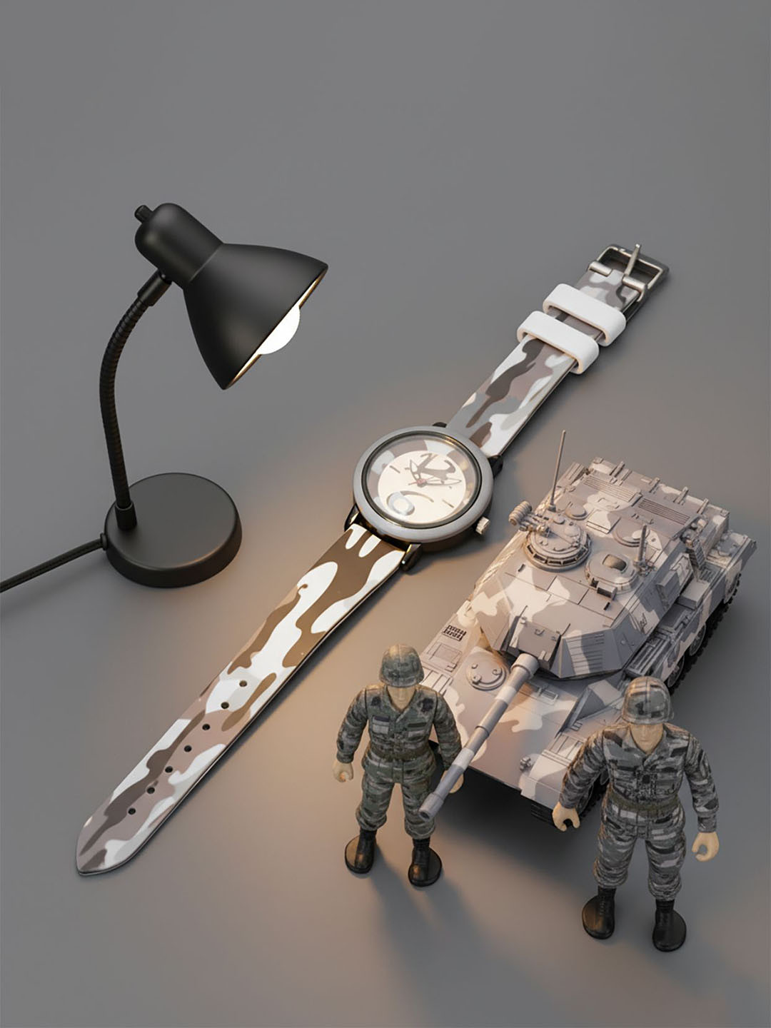 Time Up Military Style Boys Printed Dial & Silicon Straps Analogue Watch BTR-ARMY-11