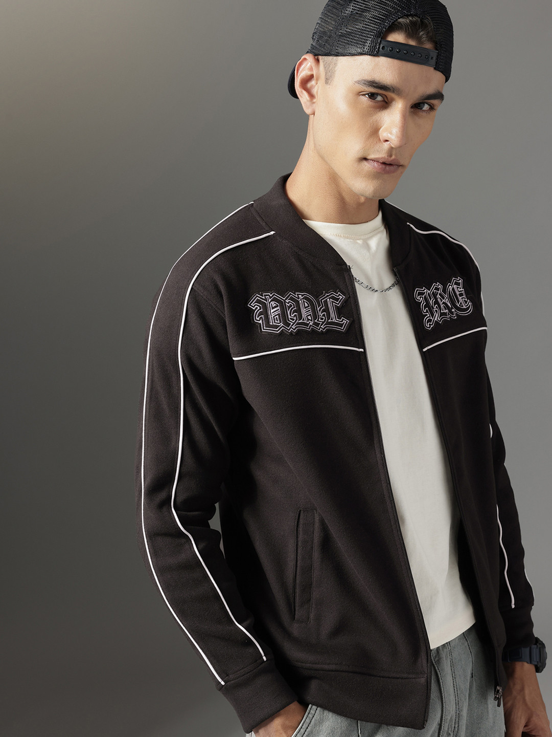 FCUK Typography Patchwork Tailored Jacket