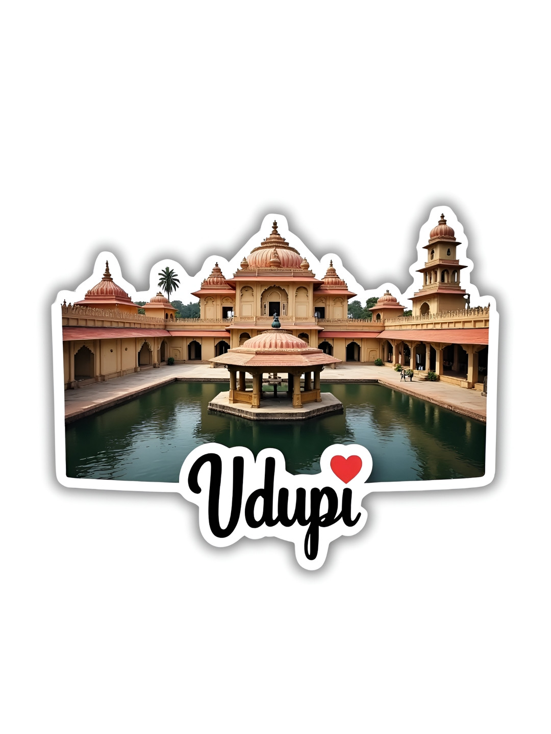 GIFTSHALA Beige & Black Udupi Printed Decorative Magnets