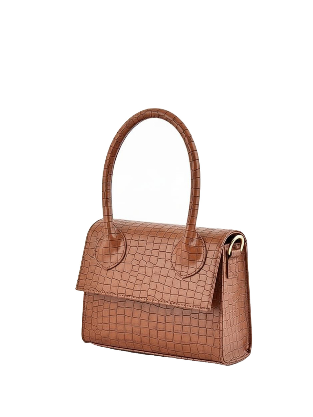 Provogue Women Brown Textured PU Finish Satchel Bag