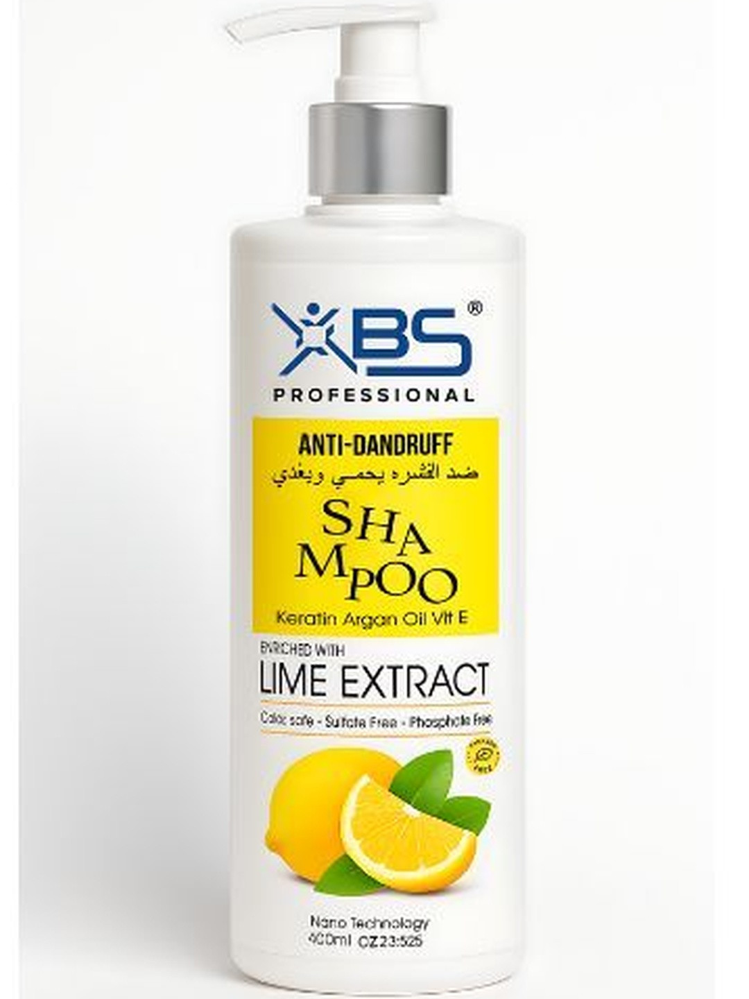 XBS Anti-Dandruff Shampoo With Lime Extract Enriched With Keratin & Argan Oil - 400 ml