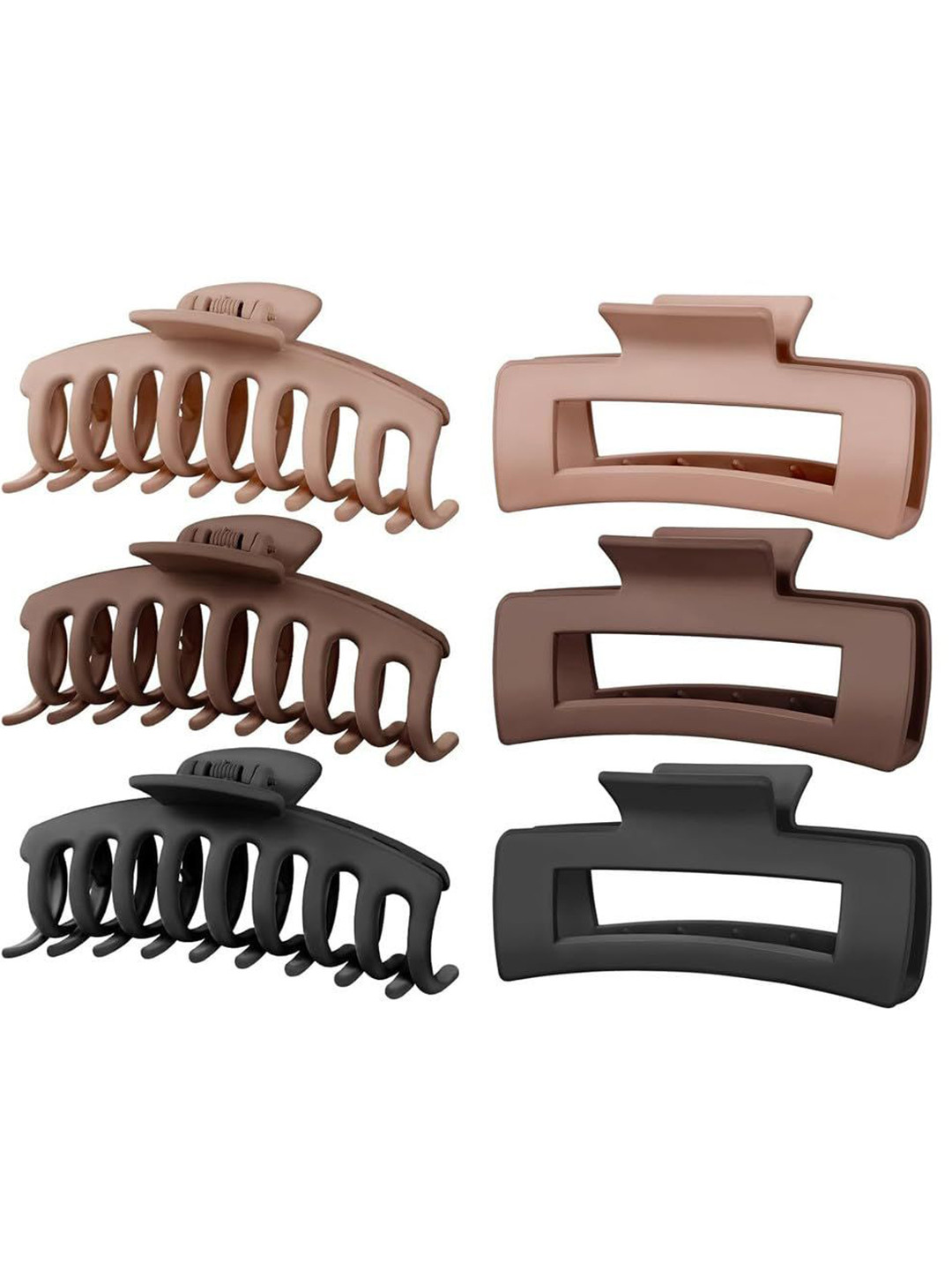 Nayakk Women Matt Finished Set of 6 Claw Clip