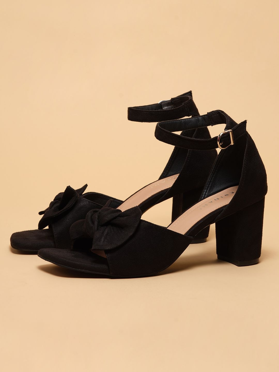 ERIDANI Embellished Party Cushioned Footbed Block Sandals with Bows