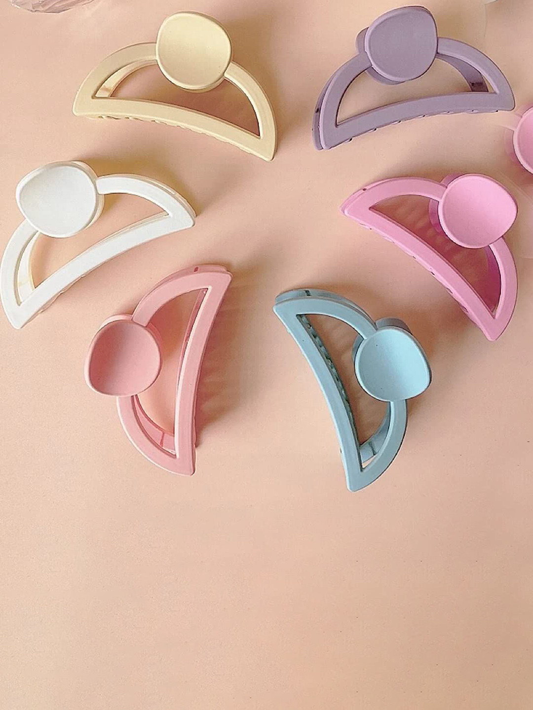 KHANBAGSTORE Women Set of 6 Half Moon Shape Claw Clip