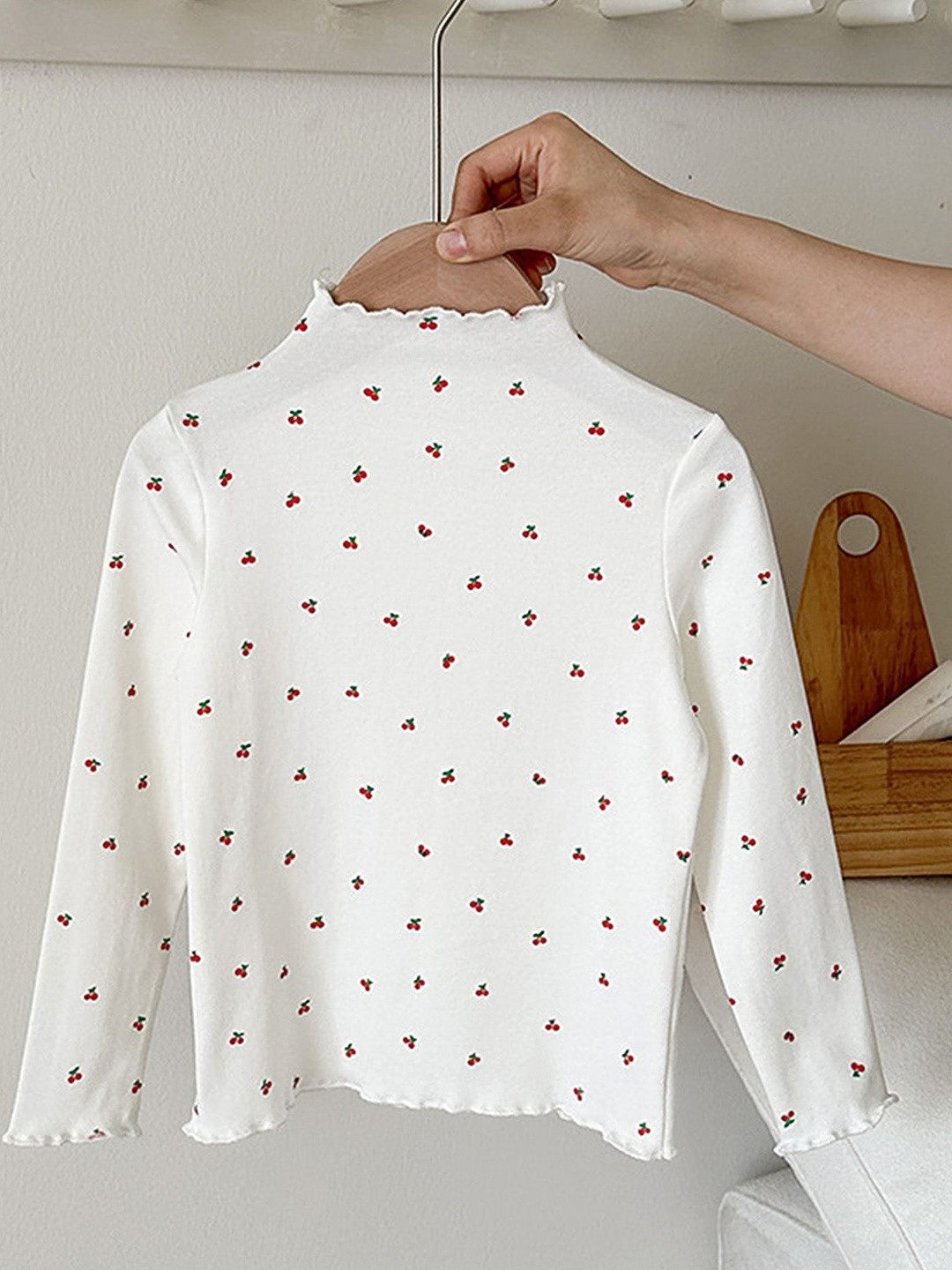 LULU & SKY Girls Geometric Printed Mock Neck Cotton Top