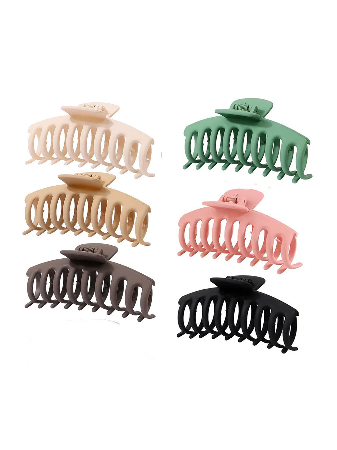 KHANBAGSTORE Women Set of 6 Plastic Big Hair Claw Clip