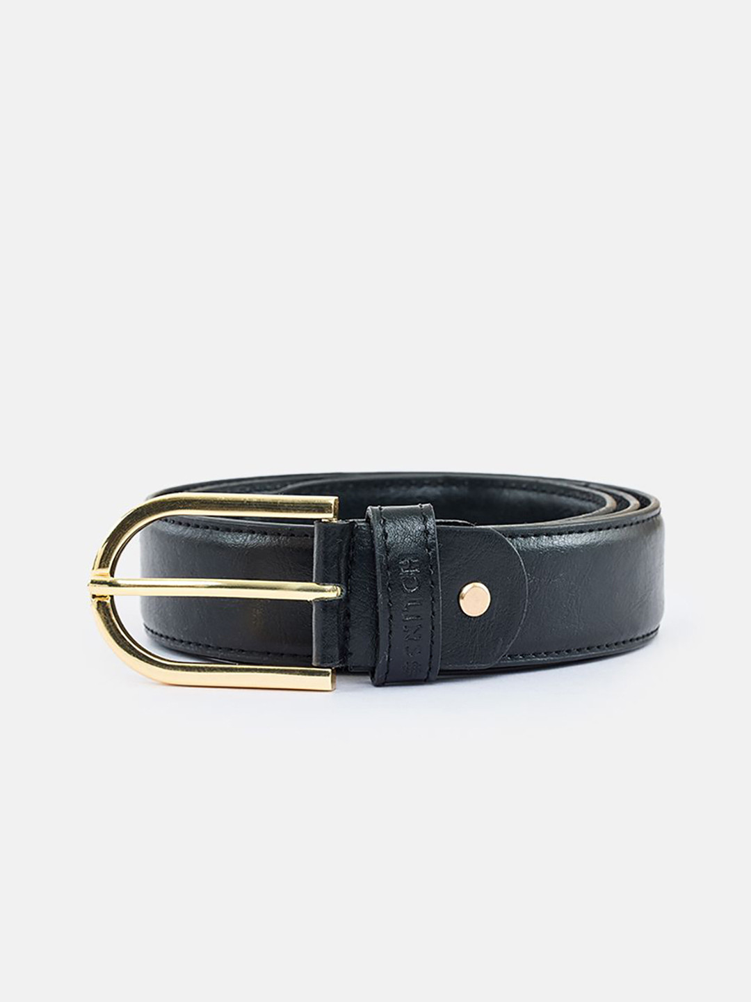 Snitch Men Vegan Gold D-Ring Buckle Formal Belt