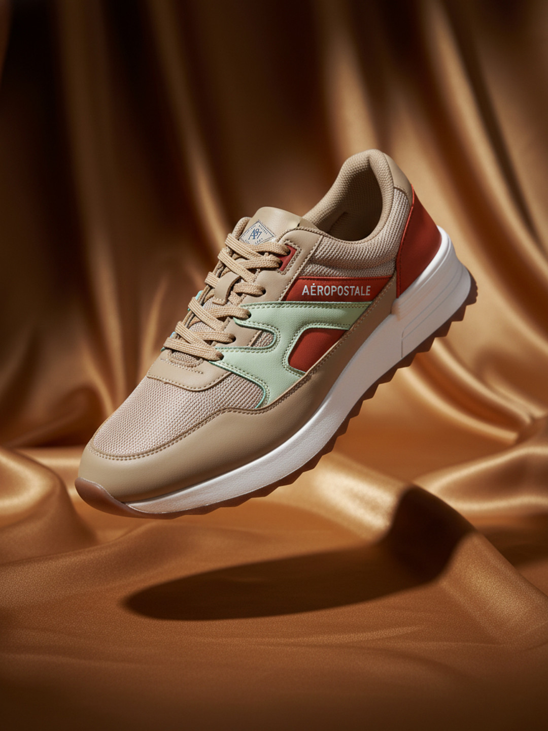 Aeropostale Men Woven Design Round-Toe Everyday Sneakers with Colourblocked Detail