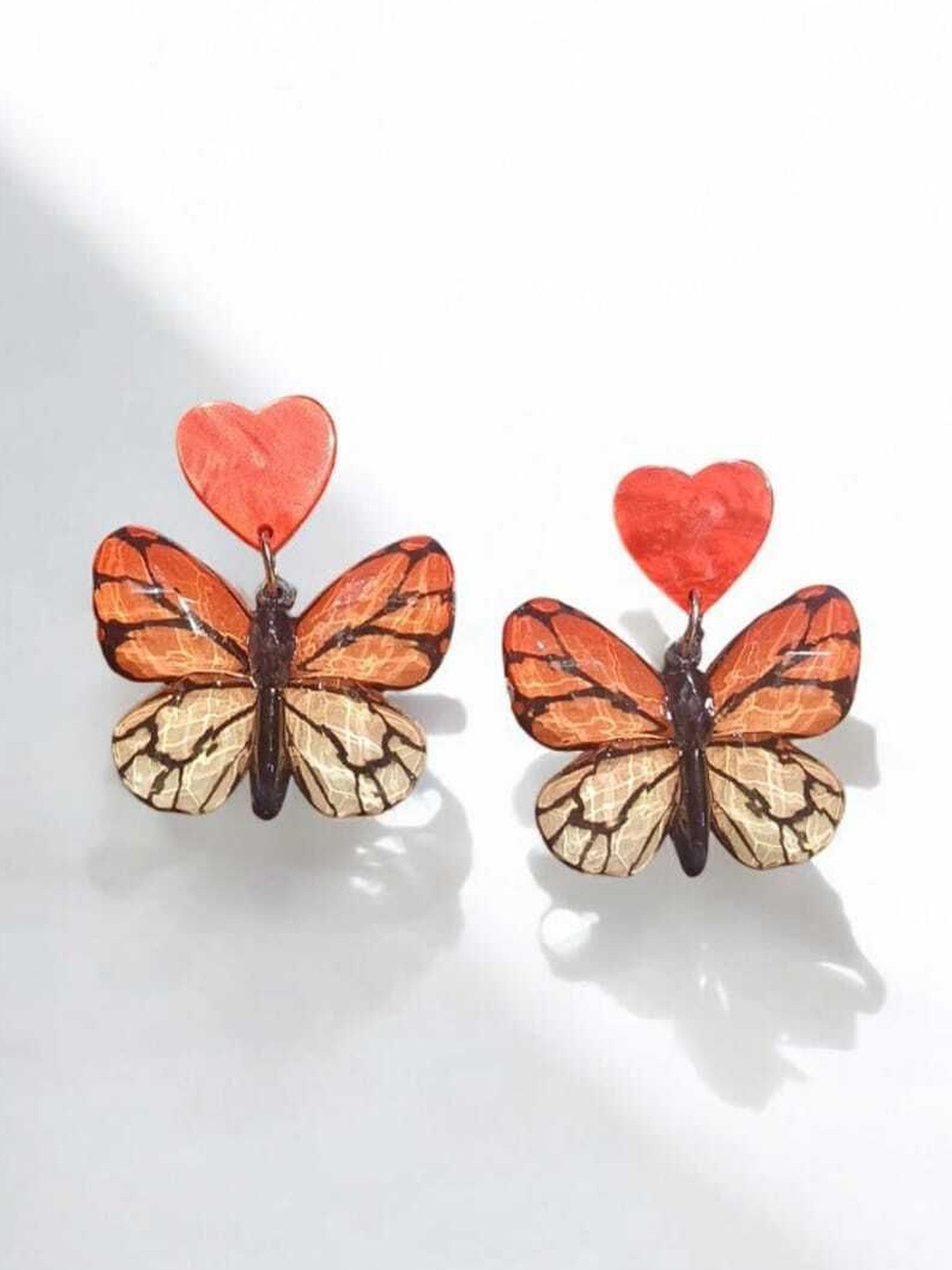 MYSTERIOUSMART Heart Shaped Drop Earrings