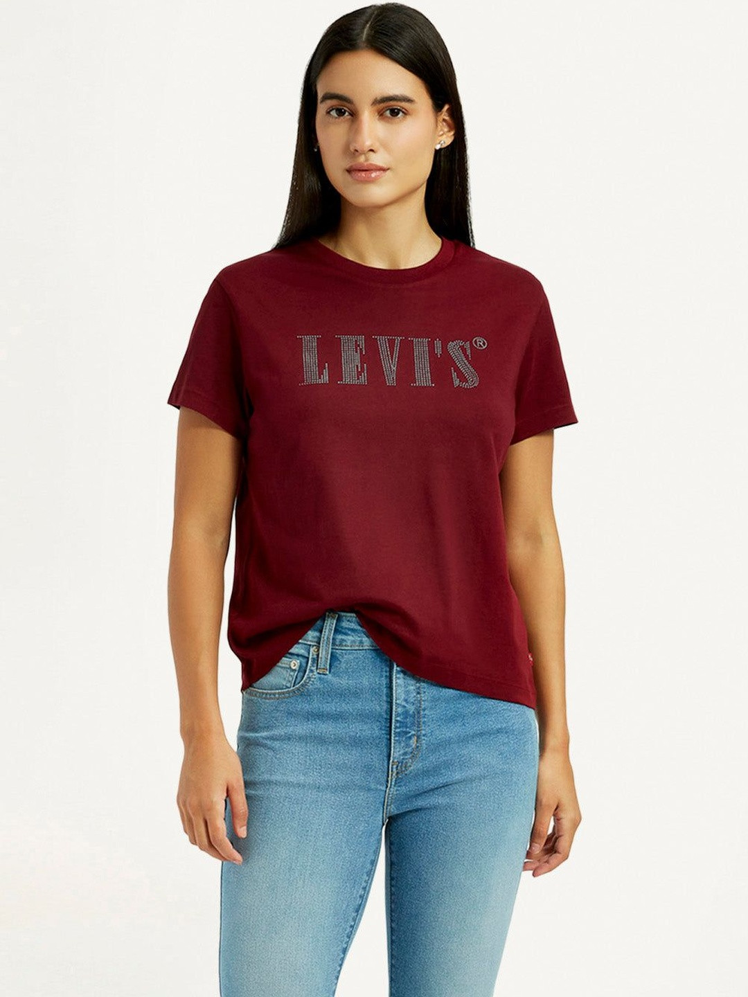 Levis Women Brand Logo Printed T-shirt