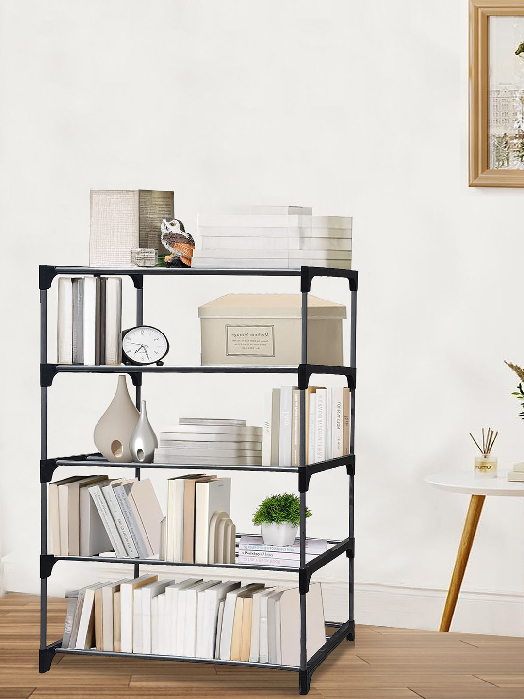 Urban Choice Black 5 Layer Book Shelf
