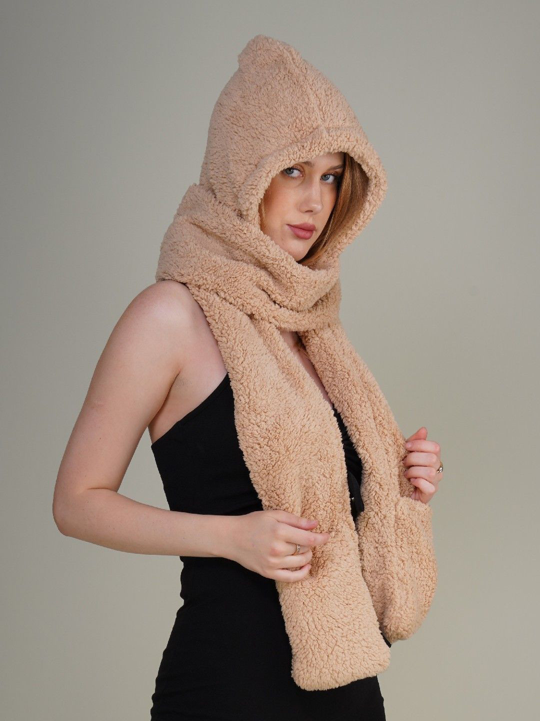 LADONNA Women Solid Woollen Pune Warriors Snapback Cap with Scarf Ear Cap & Glove