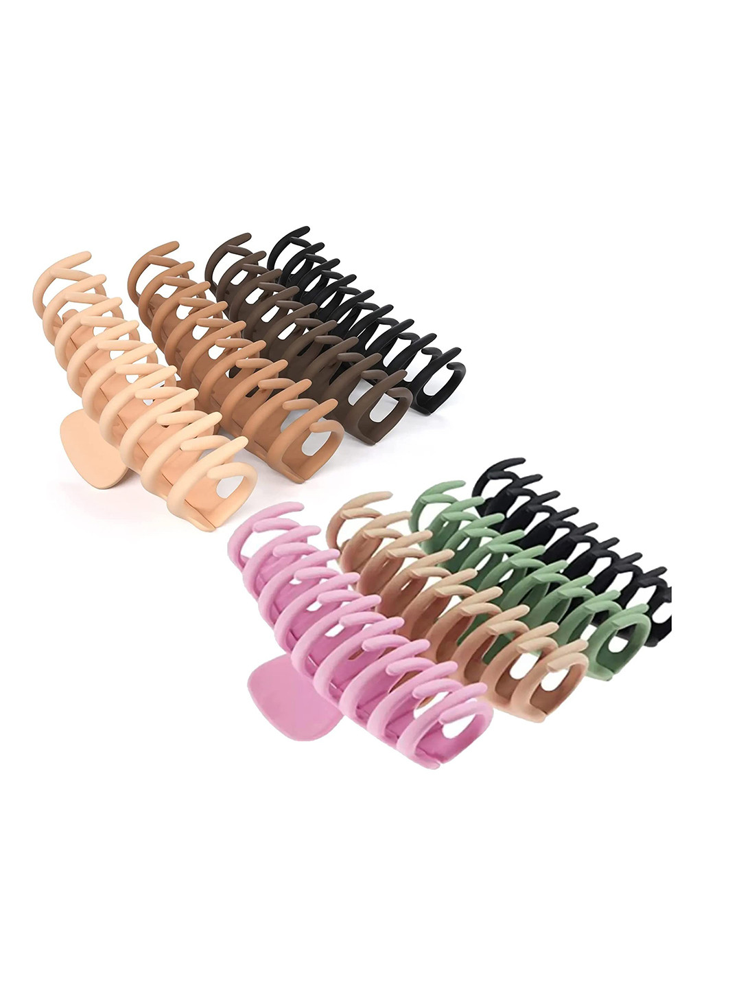 HANDBAG COLLECTION Women Pack of 8 Big Hair Claw Clip