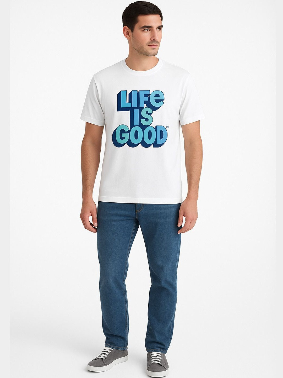 HARVIN Typography Printed Round Neck Short Sleeves Pure Cotton T-Shirt