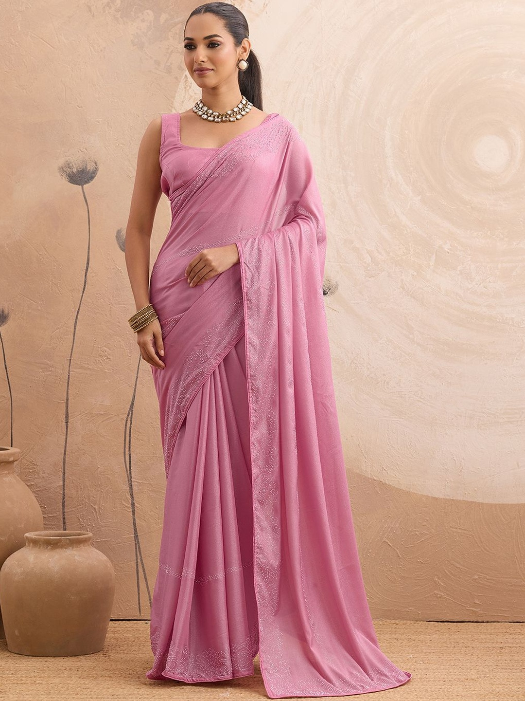 HOUSE OF MIRA Embellished Sequinned Heavy Work Saree