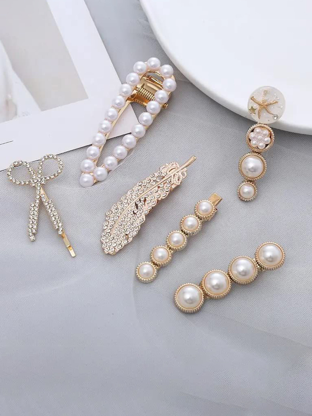 HANDBAG COLLECTION Women Set of 6 Tic Tac Korean Hair Clip