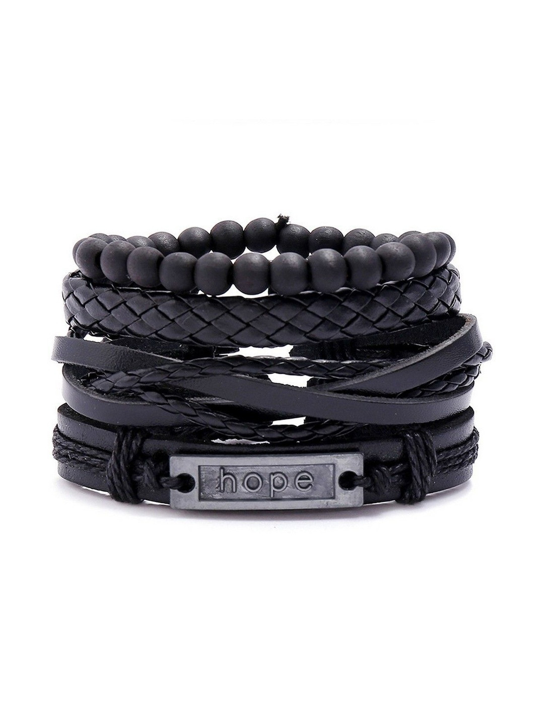 P. R. PRINTS Unisex Kids 4 Leather Wraparound Bracelet