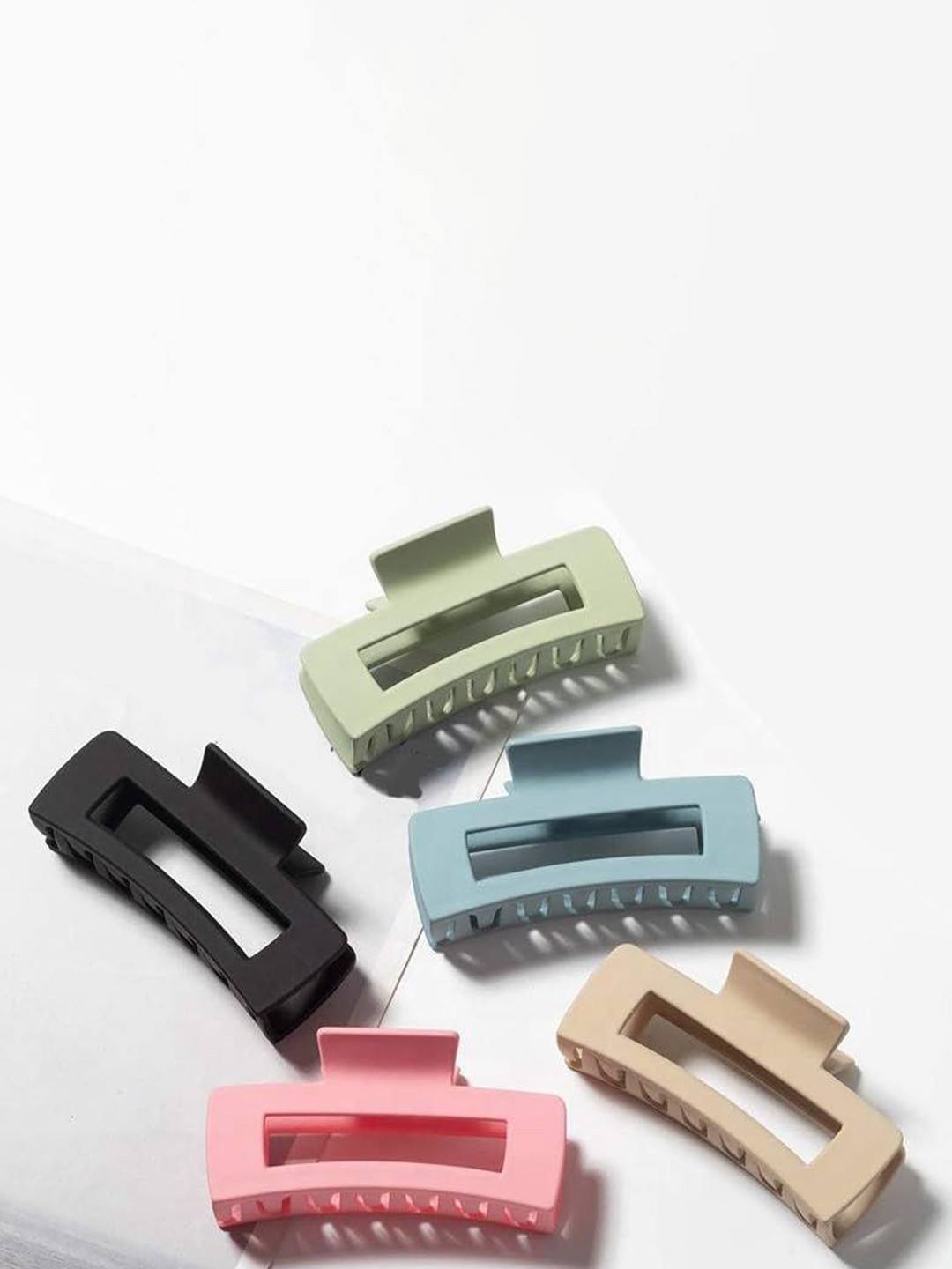 SHREEWATCHES Women Set of 5 Rectangle shape Matte Finished Hair Claw Clip