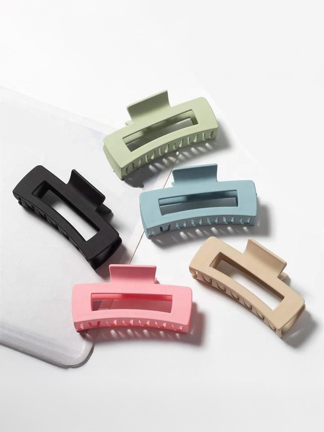 HANDBAG COLLECTION Women Set of 5 Matt Finished Rectangle Shape Clutchers