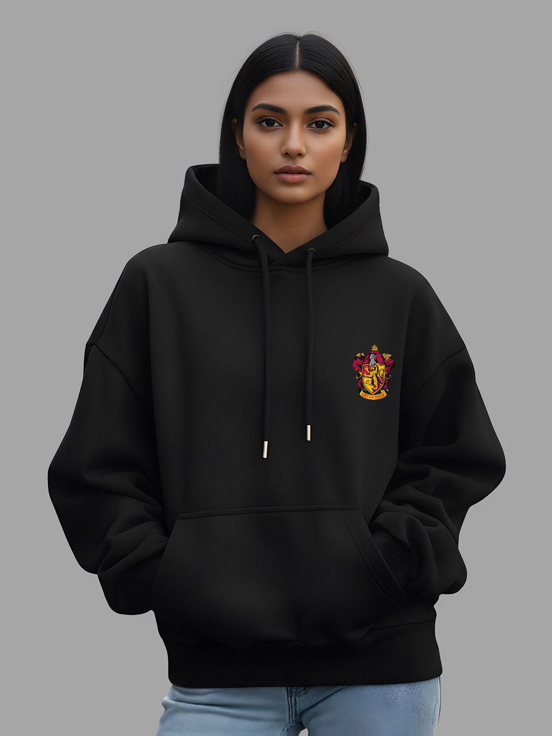 TheBTclub Unisex Harry Potter Graphic Printed Hooded Cotton Oversized Pullover Sweatshirt