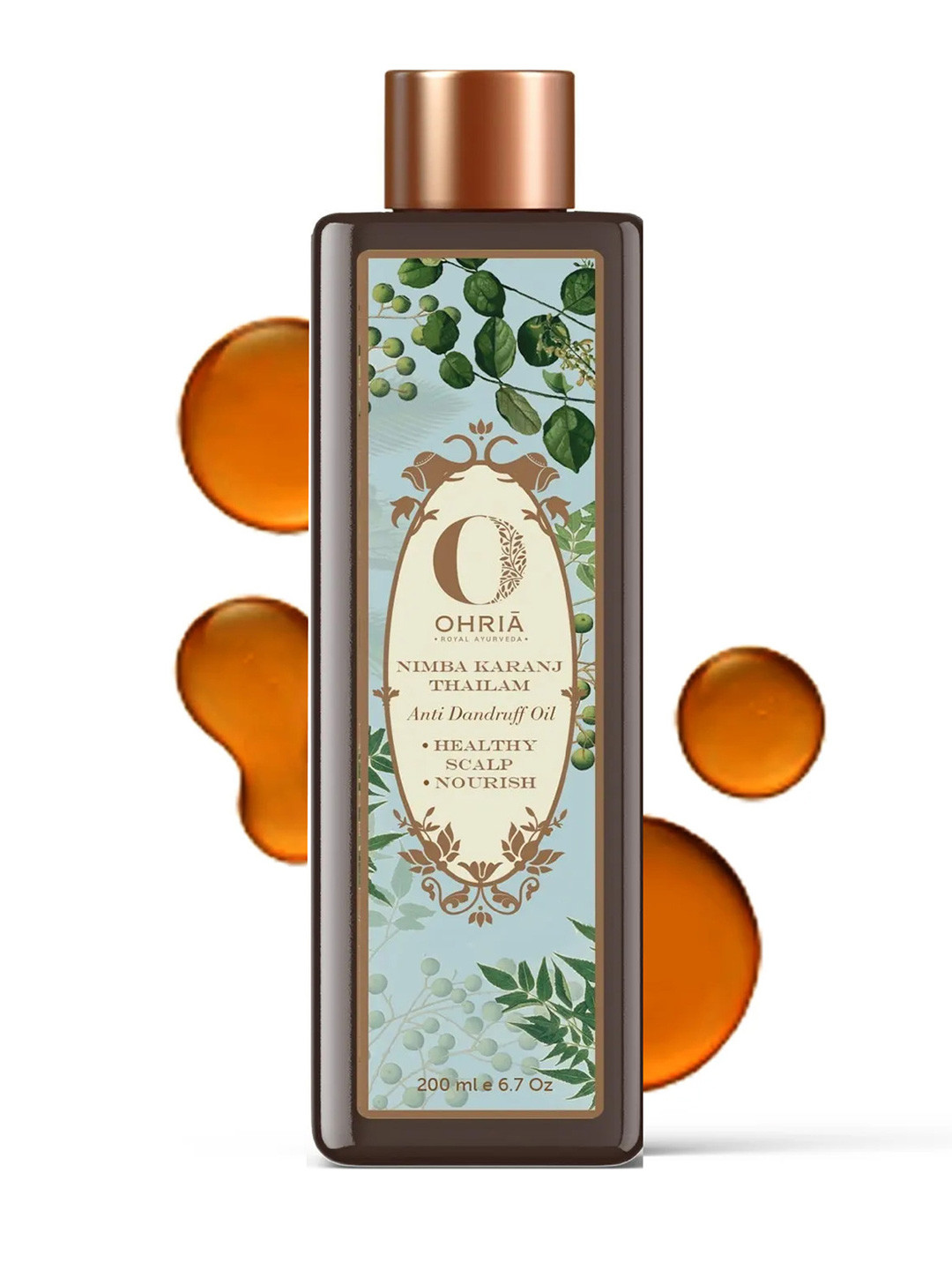 OHRIA AYURVEDA Nimba Karanj Thailam Anti-Dandruff Hair Oil For Scalp Health - 200 ml