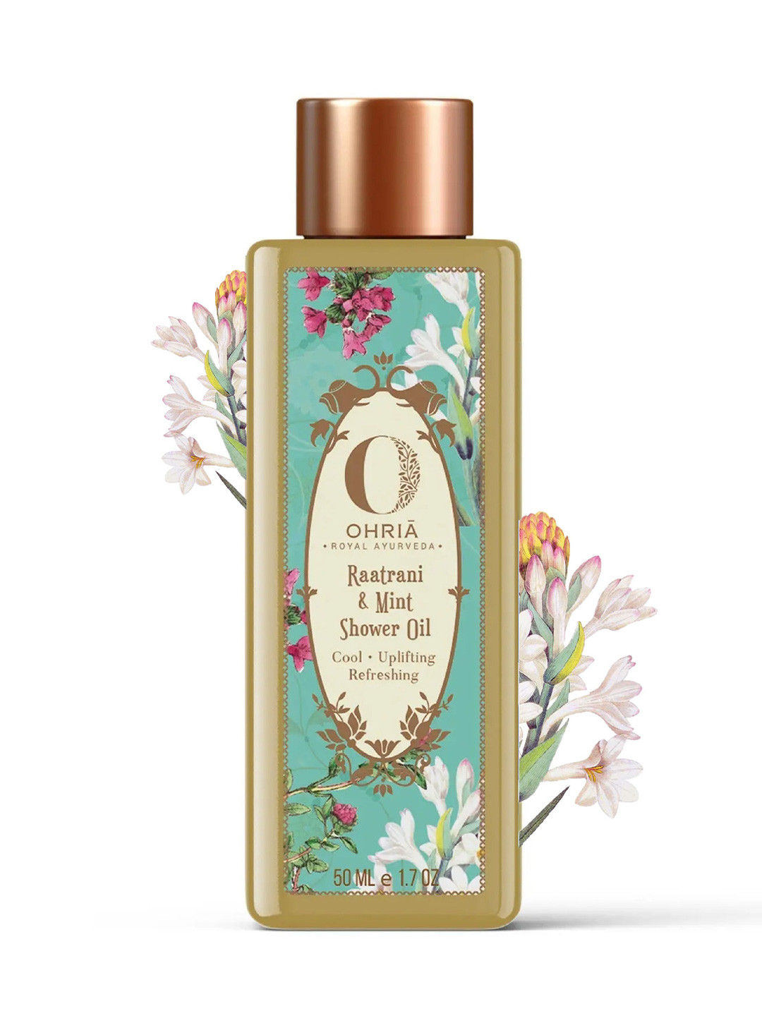 OHRIA AYURVEDA Raatrani & Mint Shower Oil For Body Cooling & Refeshing - 50ml