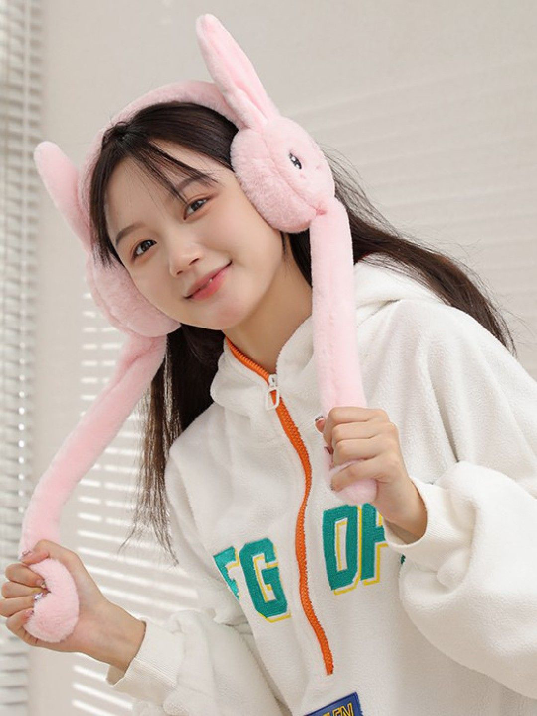 LADONNA Women Moving Ears Earmuff Cap for Winter