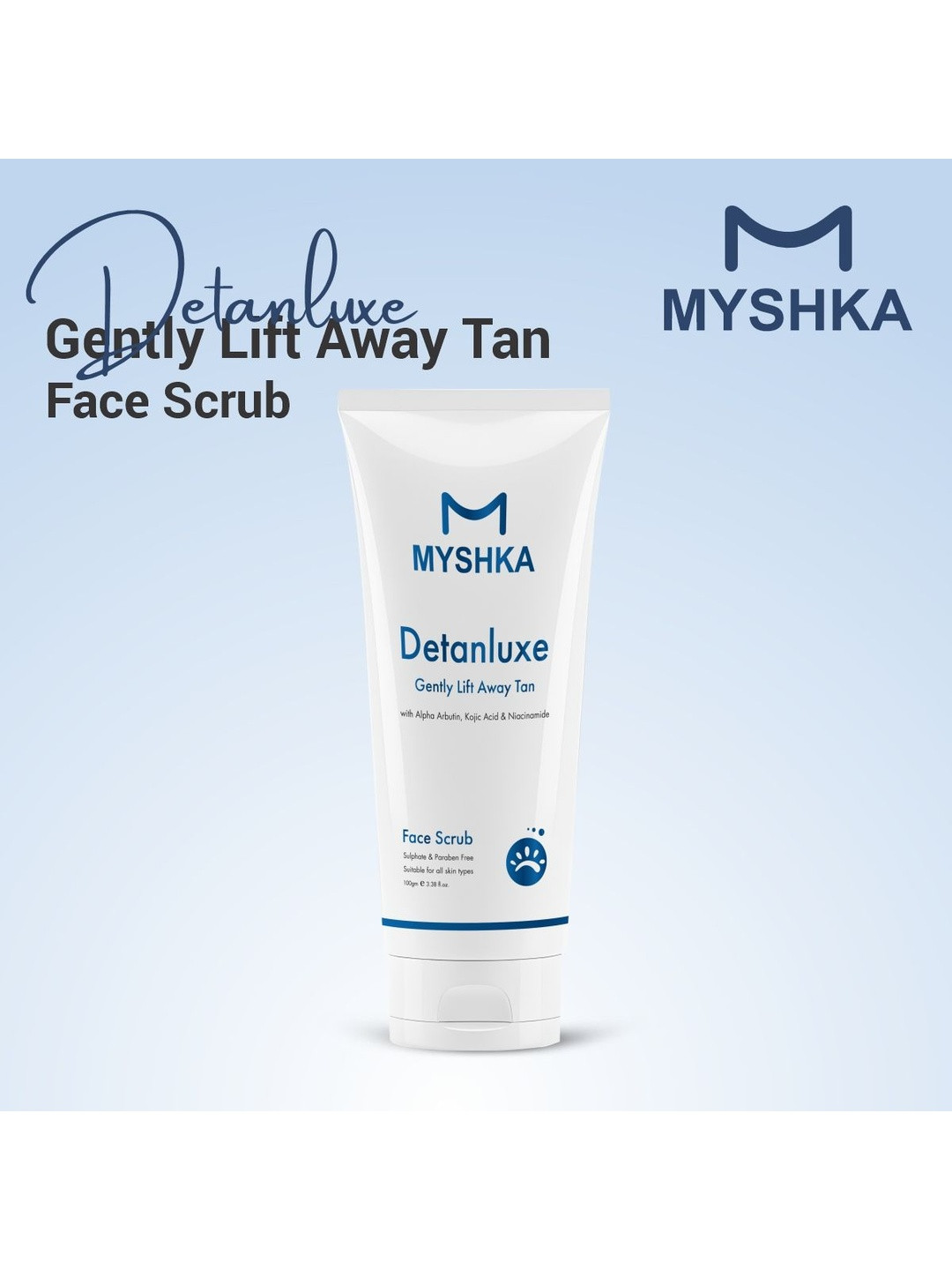Myshka Detanluxe Face Scrub Removes Sun Tan & Dark Spots - 100 ml