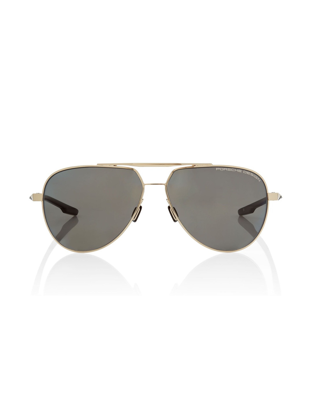 PORSCHE DESIGN Men Grey Lens & Gold-Toned Aviator Sunglasses with