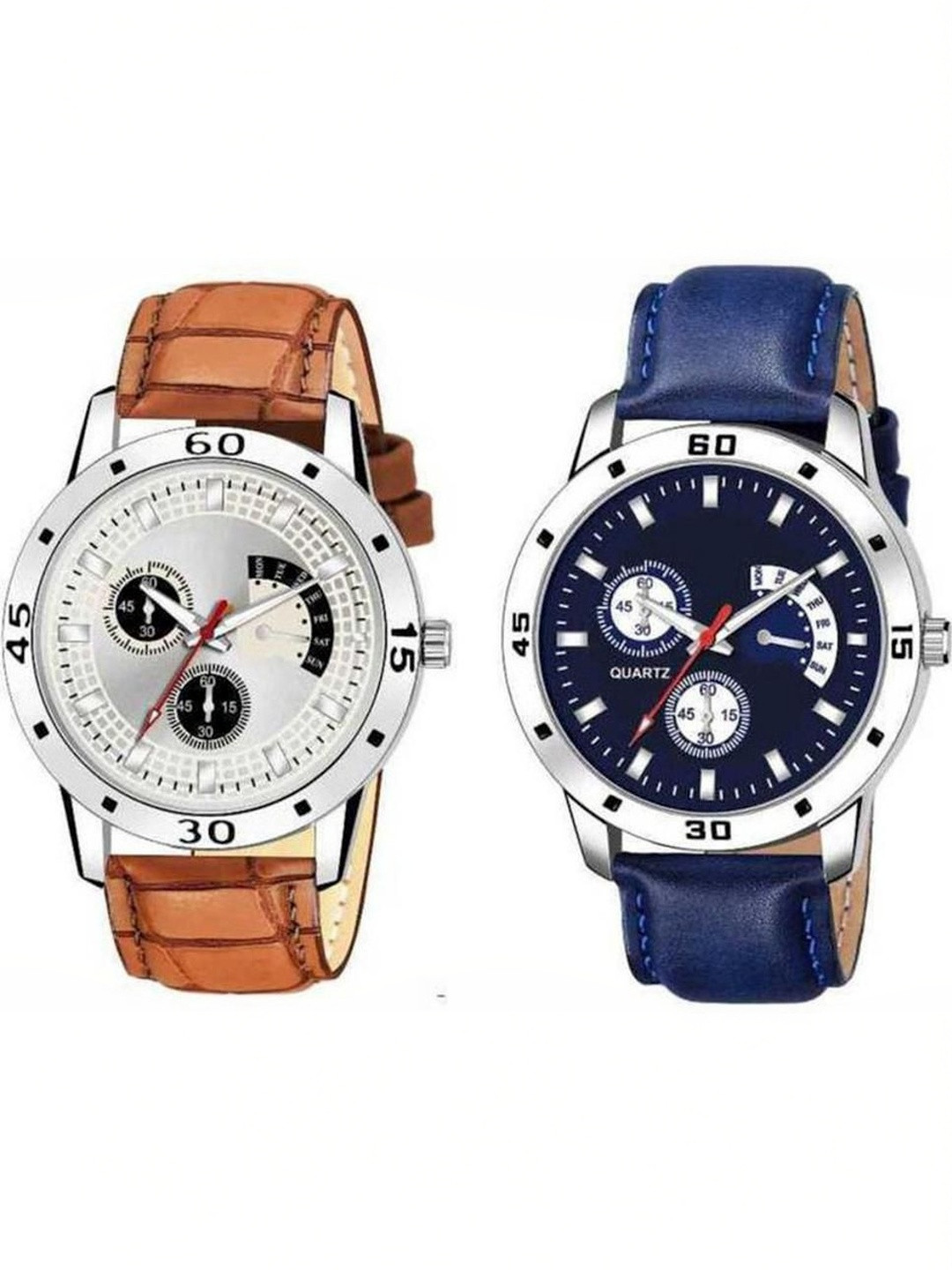 SZN Men Dial & Straps Analogue Watches AVEO LEATHER BROWN&BLUE Analog Watch