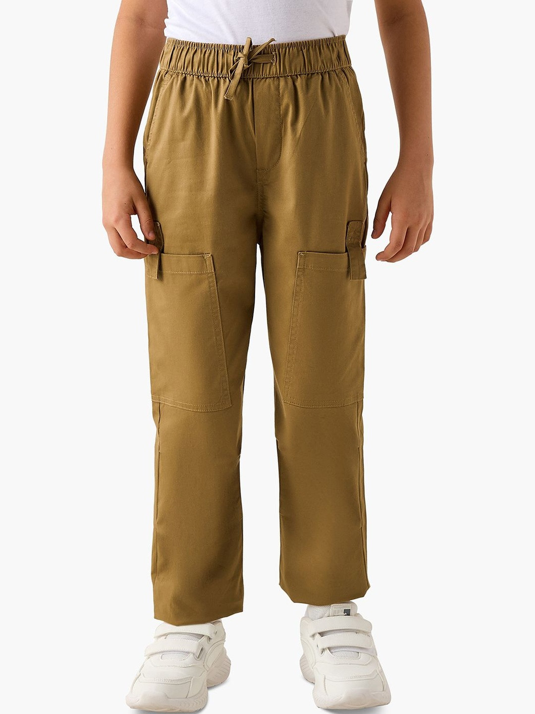 Juniors by Babyshop Boys Cotton Cargo Pants with Elasticated Drawstring And Pockets
