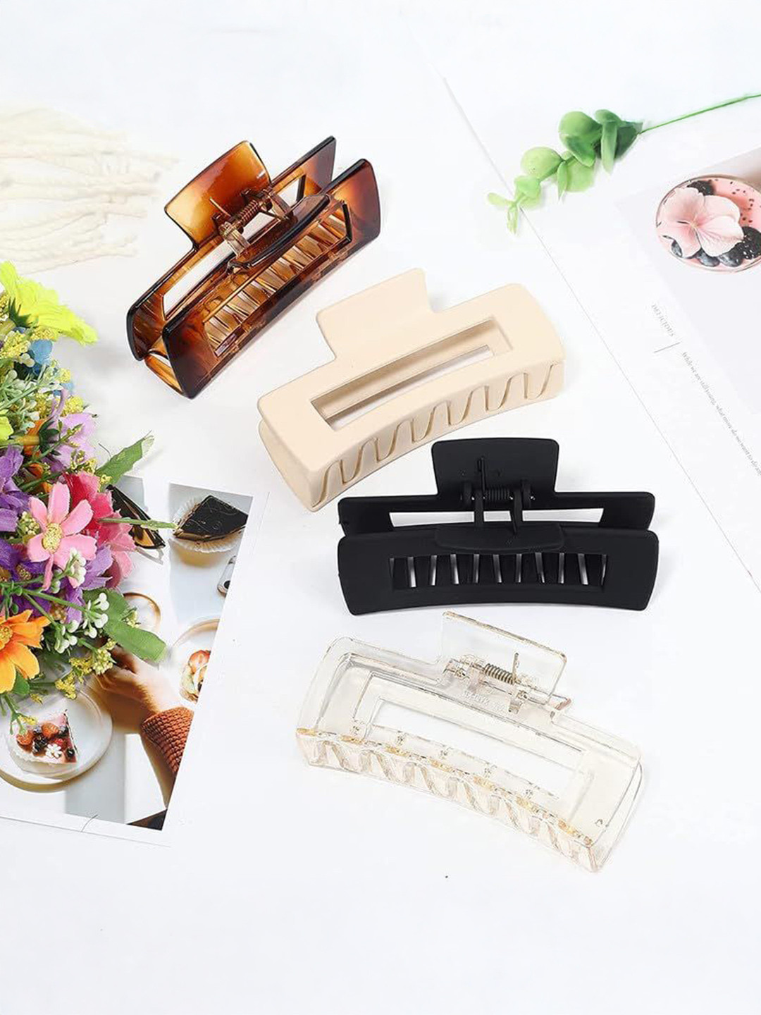 HANDBAG COLLECTION Women Set of 4 Plastic Claw Clip