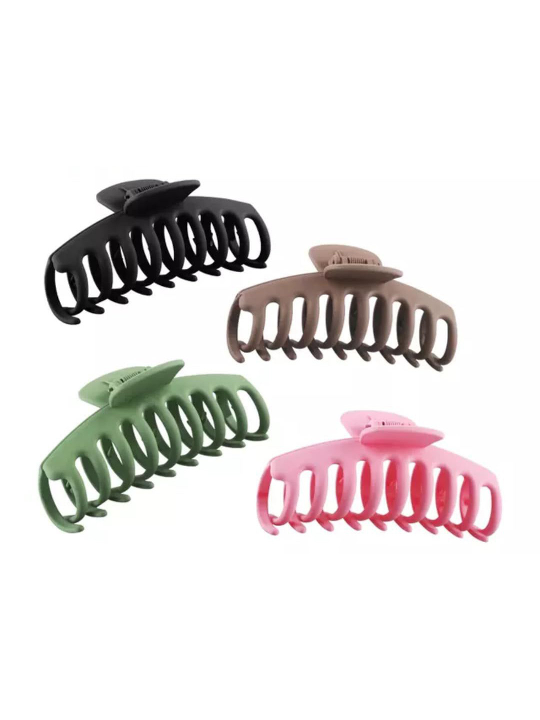 GOWRI TEX Women Set of 4 Matt Finished Comb Shape Claw Clip