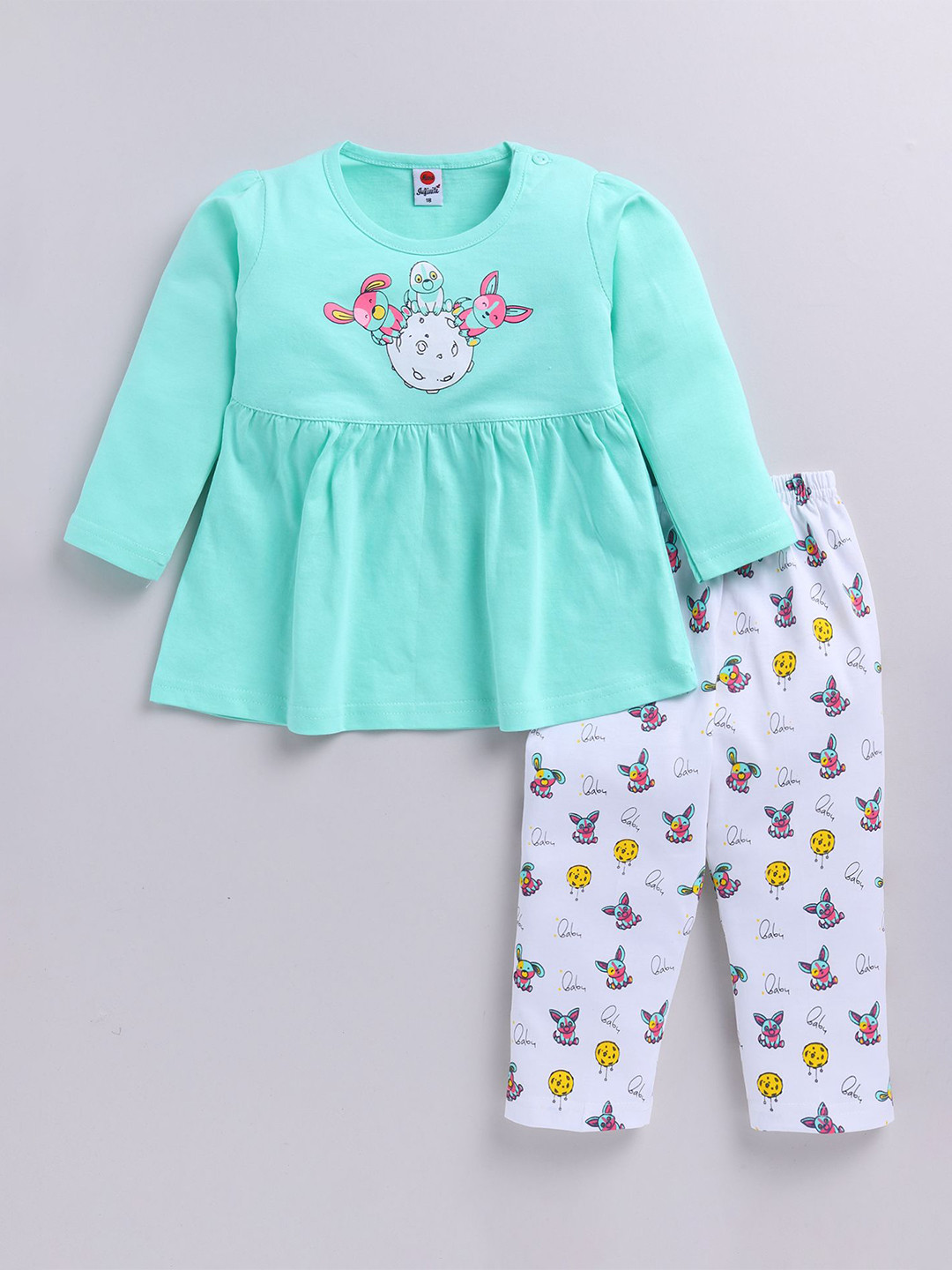 Mars Infiniti Girls Printed Pure Cotton Top with Pant