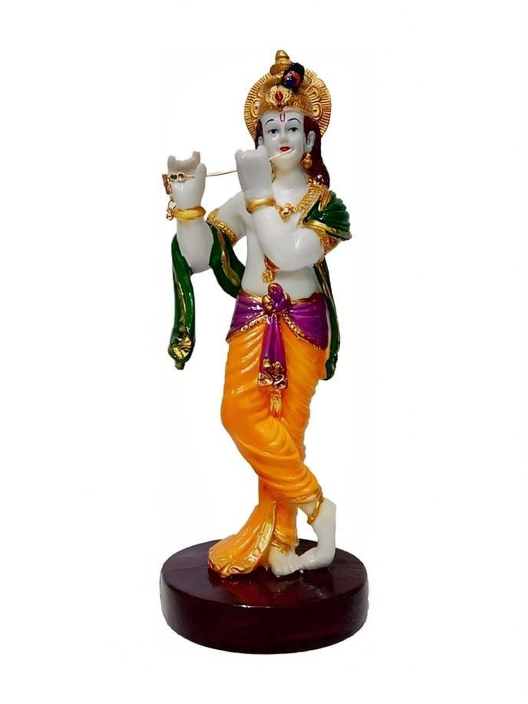 Hubzones Marble Look Lord Krishna Spiritual Puja Religious Idol Showpiece