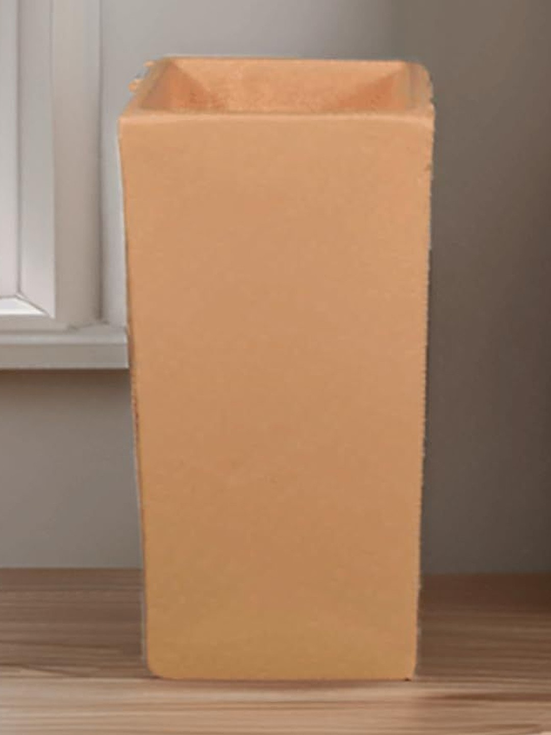 LASAKI Tower Brown Ceramic Flower Vase